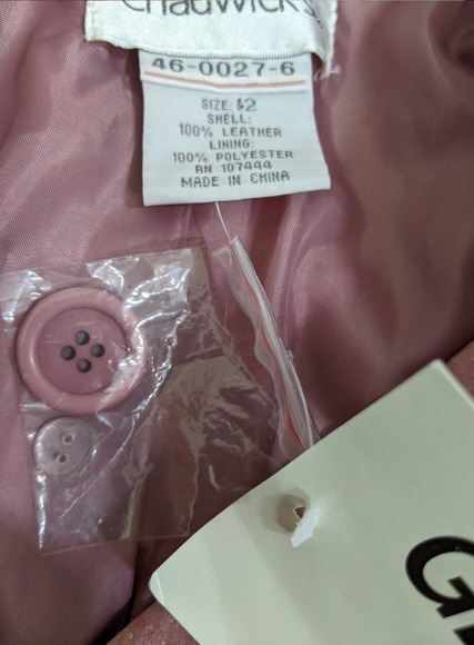 sz 12 New Chadwick's Women's Pink Genuine Leather Jacket - Picture 10 of 12